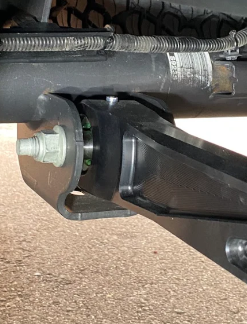 Rear lower billet aluminum suspension arms for the 2024 Ranger Raptor, featuring ultra-flex joints for enhanced performance.