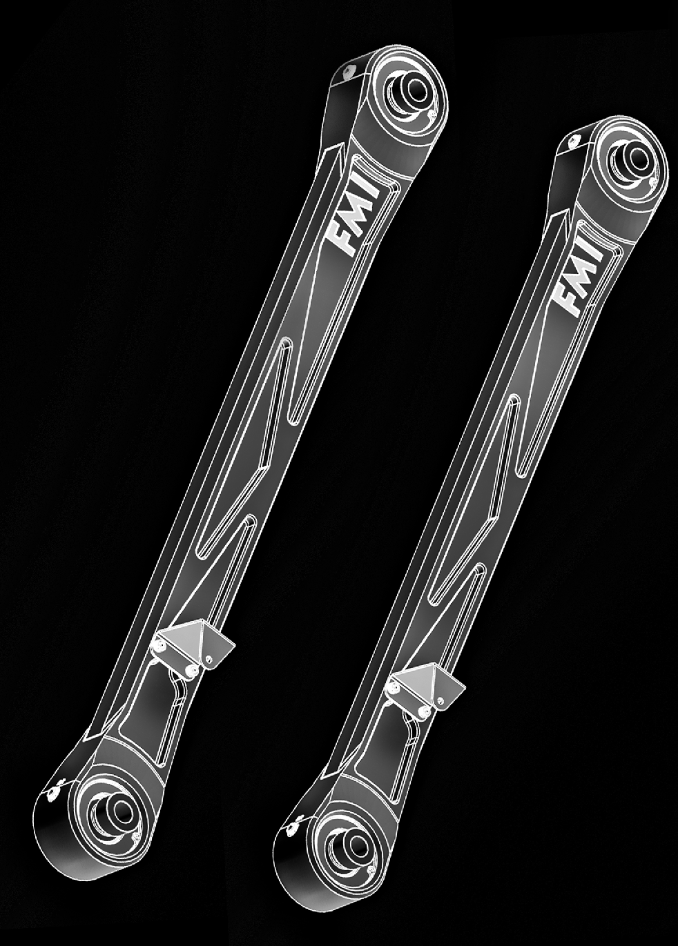 2024 Ranger Raptor rear lower billet aluminum suspension arms featuring Ultra-Flex joints for enhanced off-road performance.