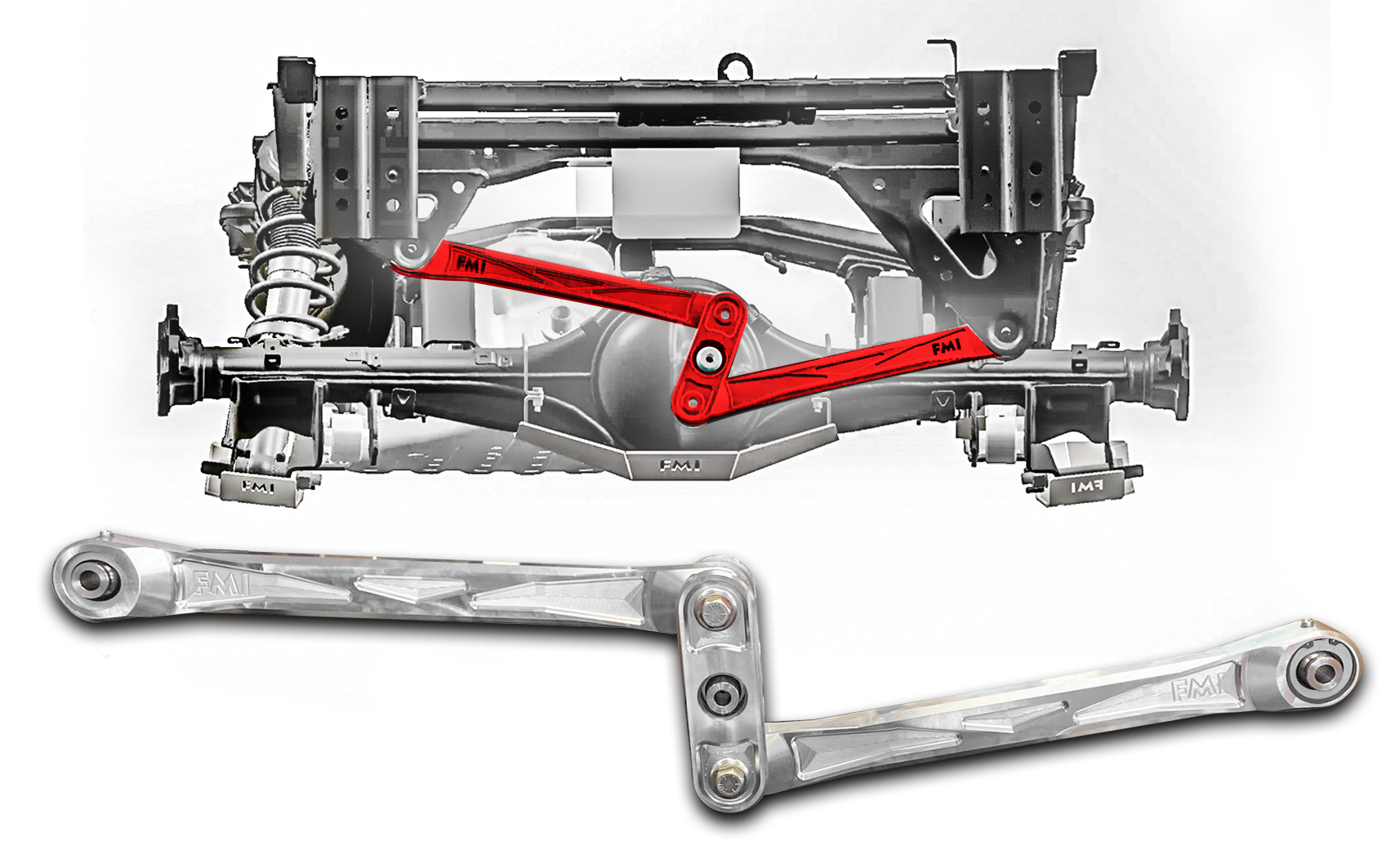 2024 Ranger Raptor Billet Aluminum Rear Watts Link kit showcasing durable components for enhanced off-road performance.