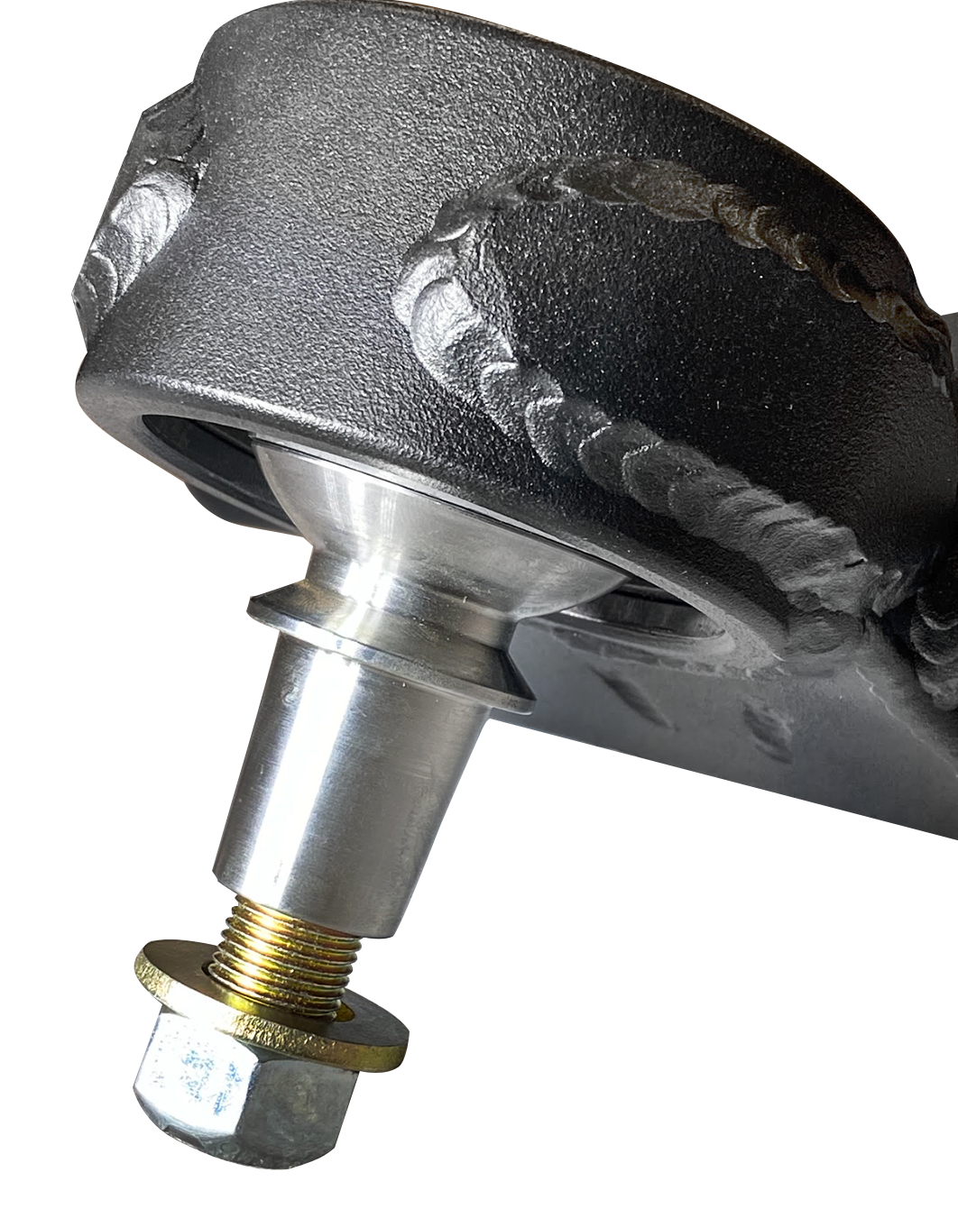 2024+ Ranger Raptor fabricated lower A-arm kit featuring stock width with detailed welding and a robust design.