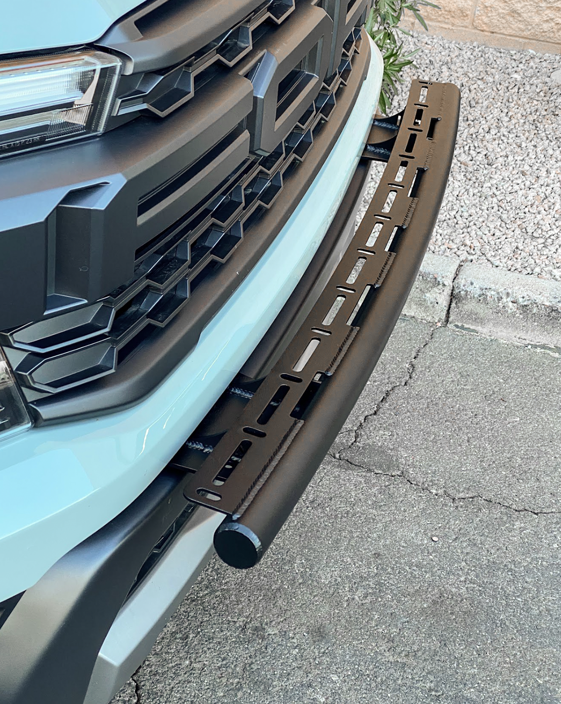 2024 Ranger Raptor Front Light Mount Kit for stock bumper, designed for versatile light installation and enhanced visibility.