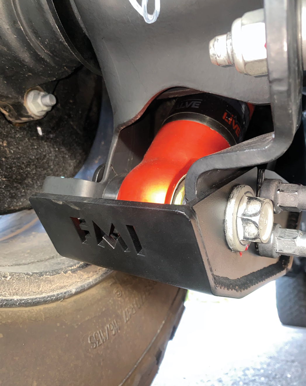 2024 Ranger Raptor rear shock skid kit showcasing durable protection for shock components and enhanced off-road performance.