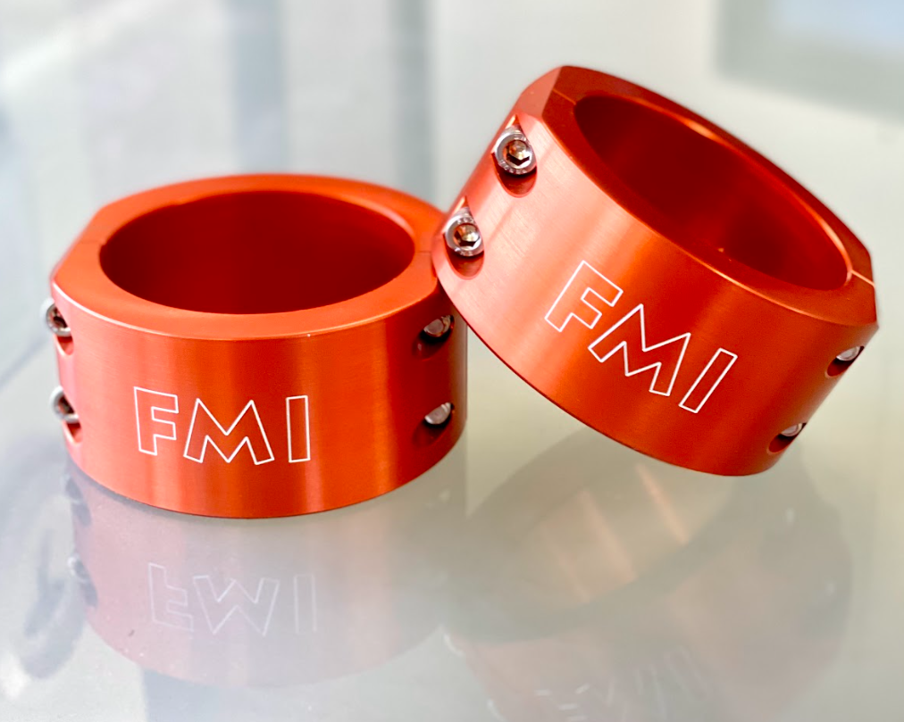 2024+ Ranger Raptor Spring Collar Lift Kit featuring 1.5", 2", and 2.5" lift options in vibrant orange aluminum.