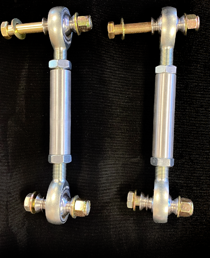 2024+ Ranger Raptor sway bar links designed for stock sway bar and fabricated arms, featuring durable construction and hardware.