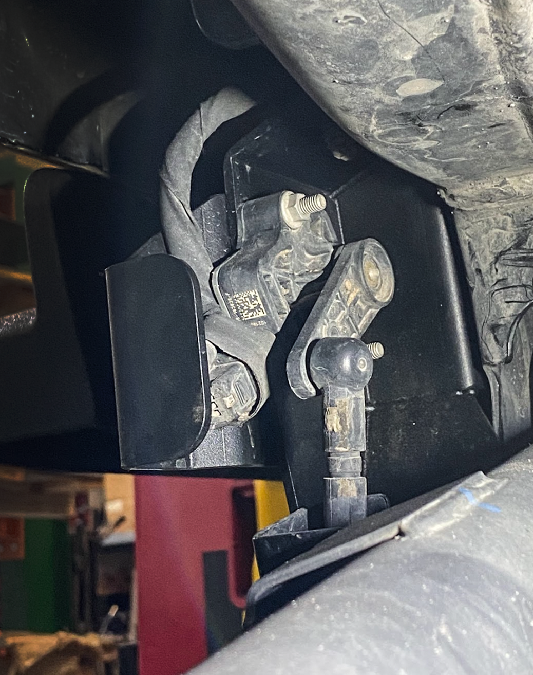Rear suspension travel sensor wire protector for 2024+ Ranger Raptor, enhancing durability and protection for offroad use.