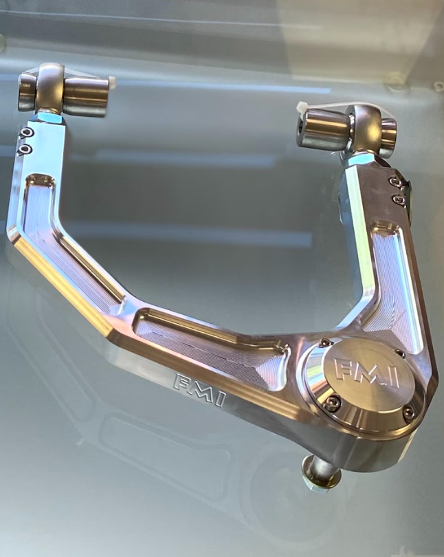 2024 and up Ranger Raptor billet upper control arm kit designed for stock length, featuring a sleek aluminum finish.