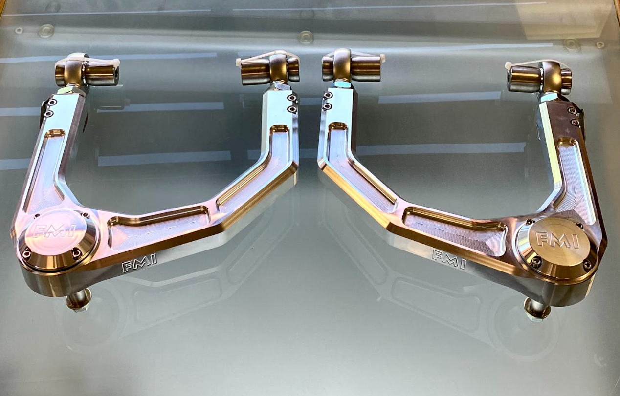 2024 Ranger Raptor billet upper control arm kit designed for stock length, featuring durable aluminum construction.