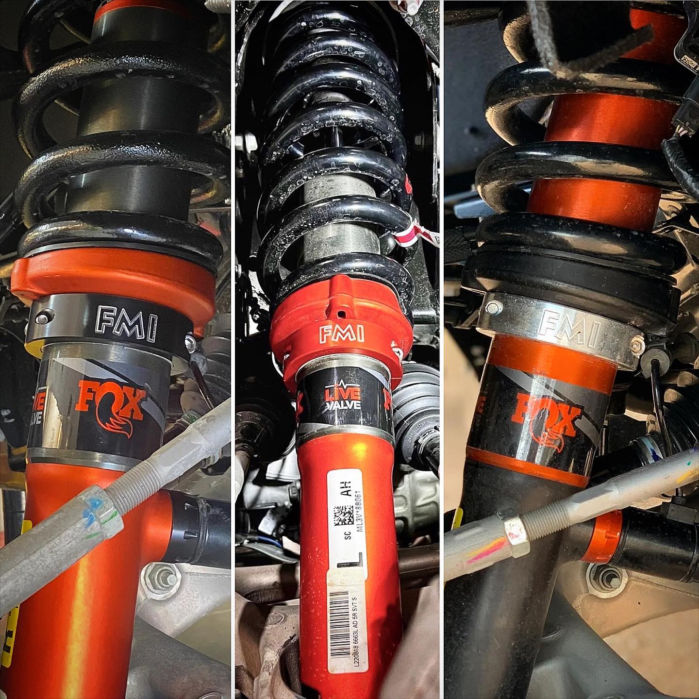 2021 and newer Raptor front leveling kit featuring 2 inch and 1.5 inch lift options with FOX suspension components.