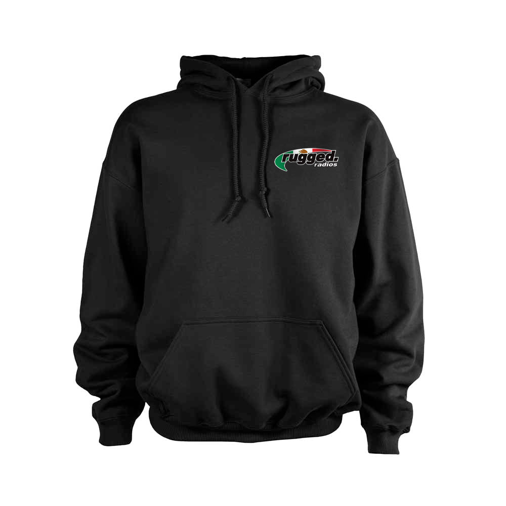 Rugged Radios MEXICAN FLAG Pullover Hoodie - Black - MD