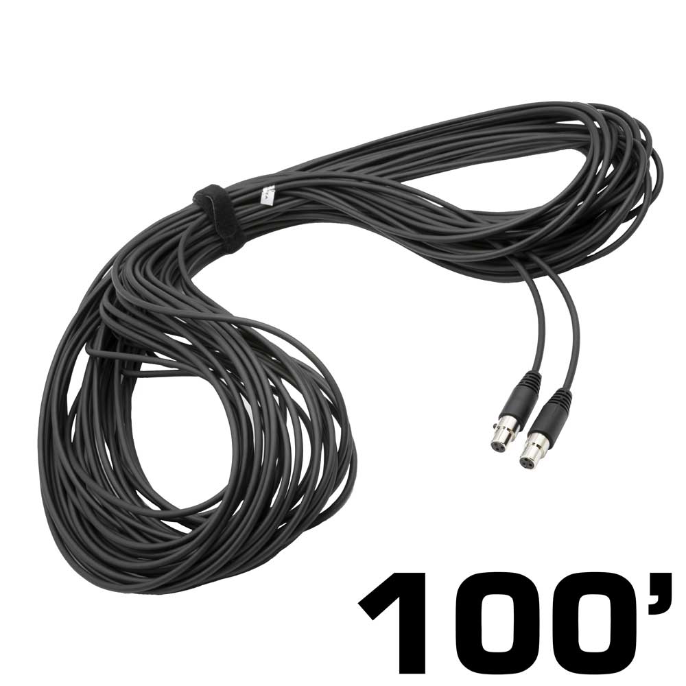 100 ft 3-pin to 3-pin straight cord designed for H85 linkable headsets, ideal for extended connectivity.