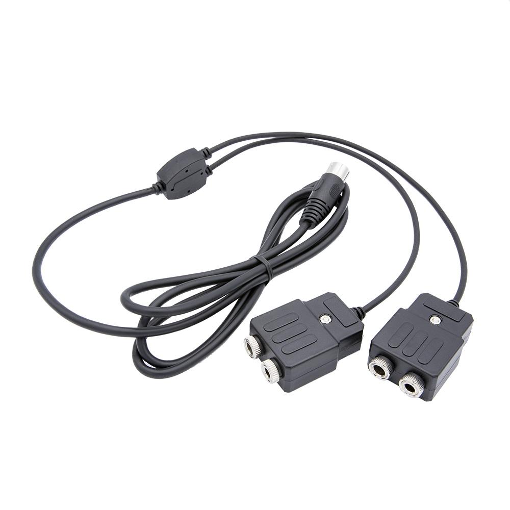 2 Place Aviation intercom expansion adaptor for RRP2EX with dual outputs and a single input cable for audio connection.