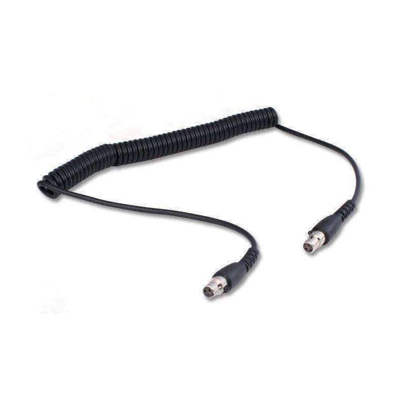Coiled 3-Pin to 3-Pin TA3FL coil cord for H80 dual talk headsets, designed for reliable audio connections.