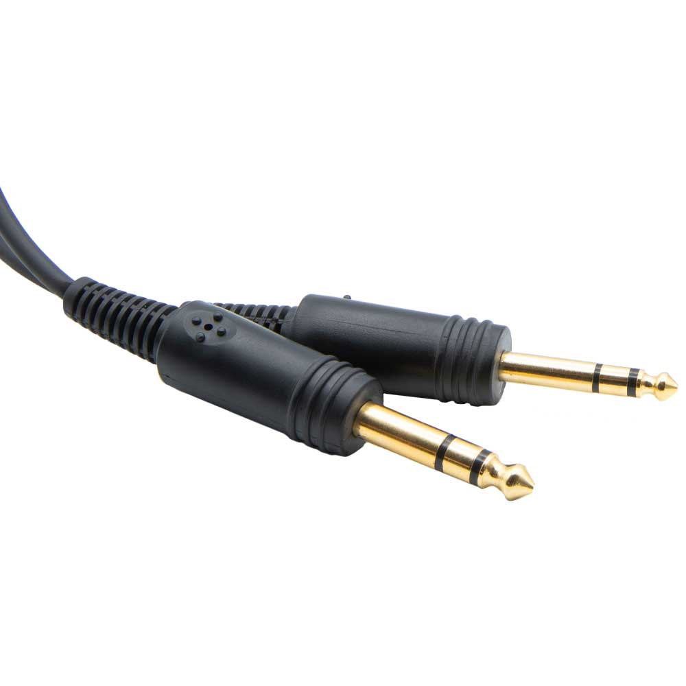 5-Pin to General Aviation Headset Adapter Cable with dual gold-plated connectors for enhanced audio quality.