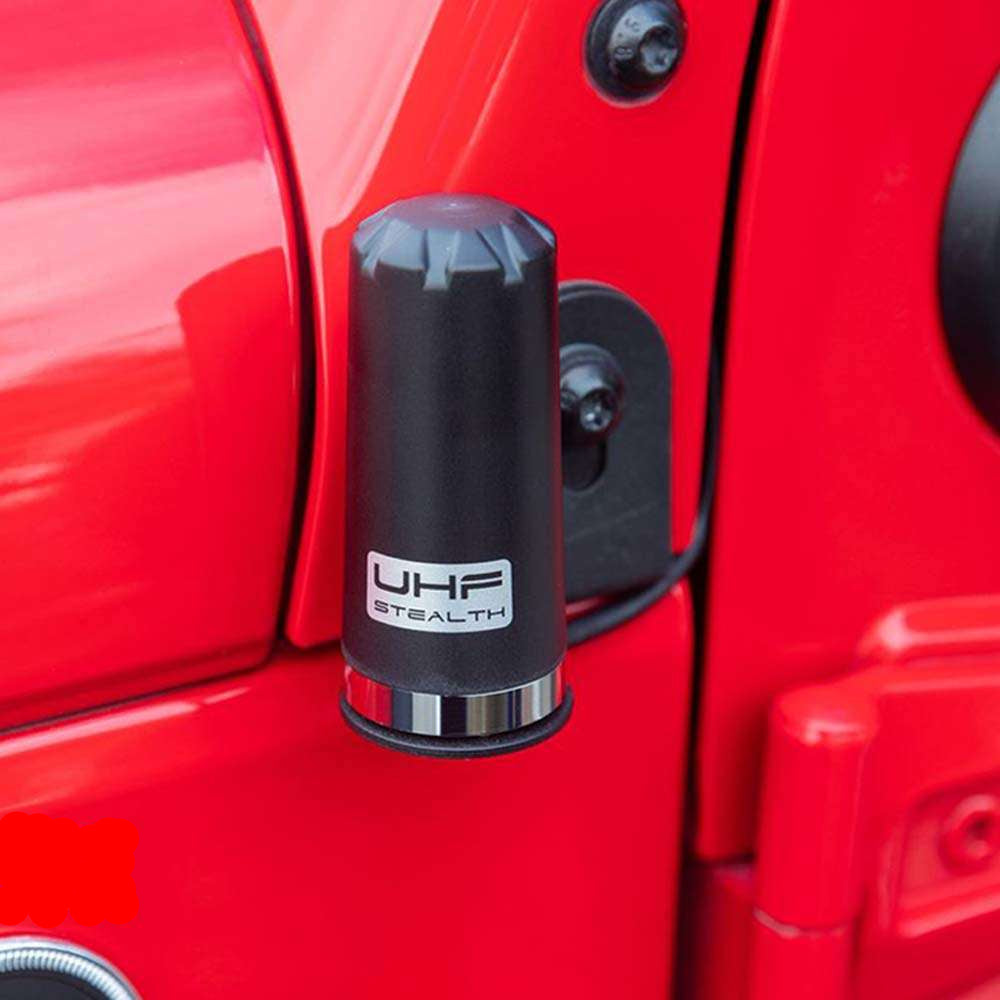 Antenna mount for Jeep Wrangler TJ, LJ, JK, JL, and Gladiator JT, featuring a sleek black design for enhanced durability.