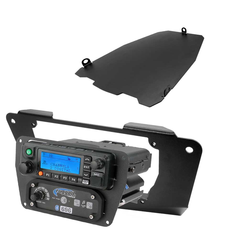 Can-Am Commander and Maverick - Glove Box Multi-Mount Kit for Rugged UTV Radios and Intercoms - Rugged M1/G1/G4/RM45/RM60/GMR45 with Switch Holes
