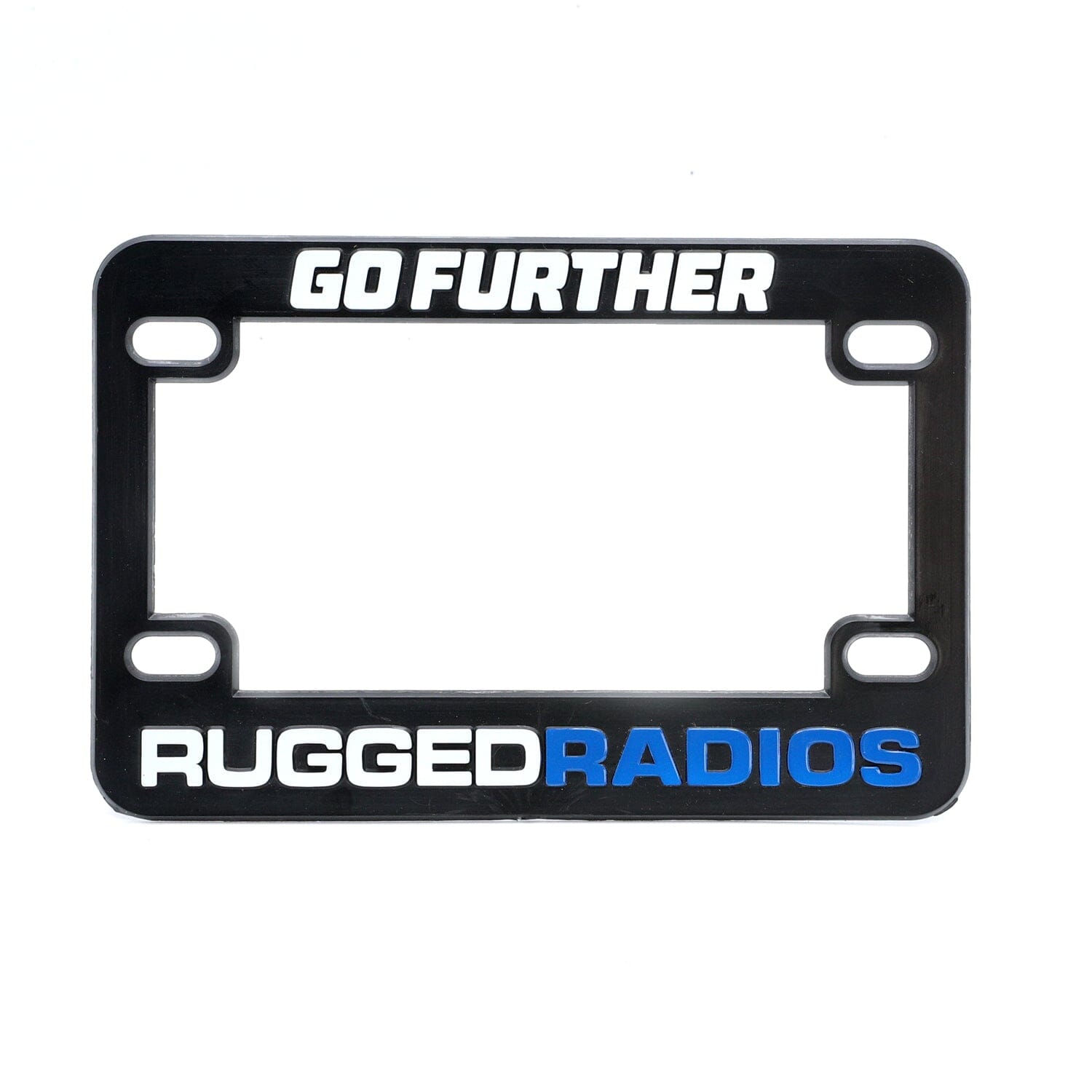Go Further Rugged Radios License Plate Frames for Cars Trucks and Motorcycles - Motorcycle