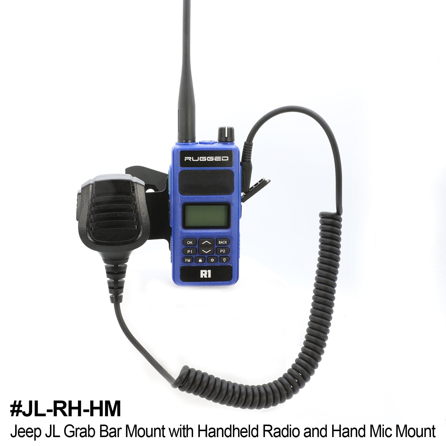 Handheld Radio Grab Bar Mount for Jeep Wrangler JK JKU JL and Gladiator JT - JK - Radio/Hand Mic Mount