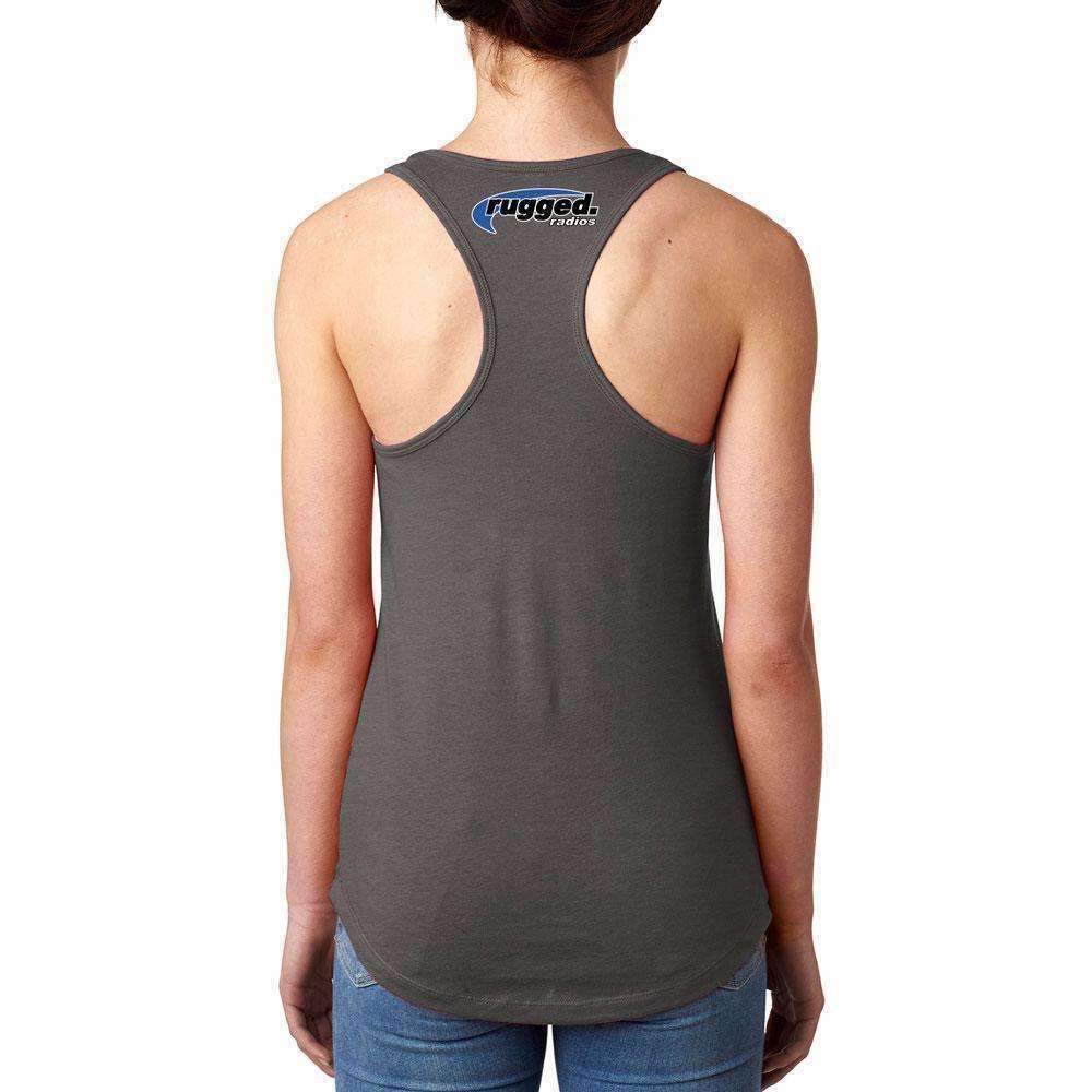 Rugged Radios GARAGE Ladies Racerback Tank Top - Grey - Large