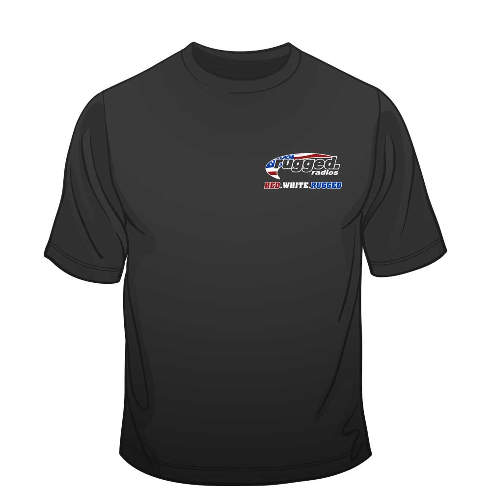 Rugged Radios AMERICAN FLAG T-Shirt - Black - Small