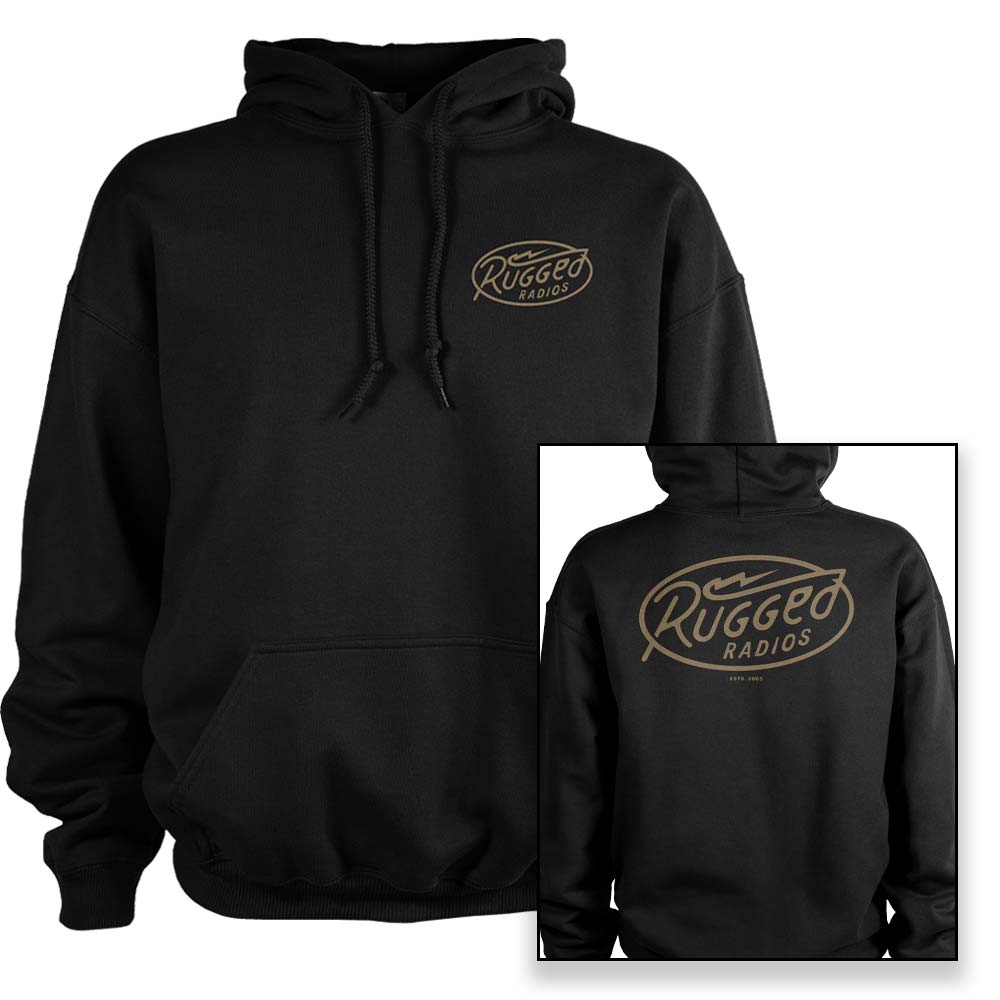 Rugged Radios BOLT Pullover Hoodie - Black - XXL