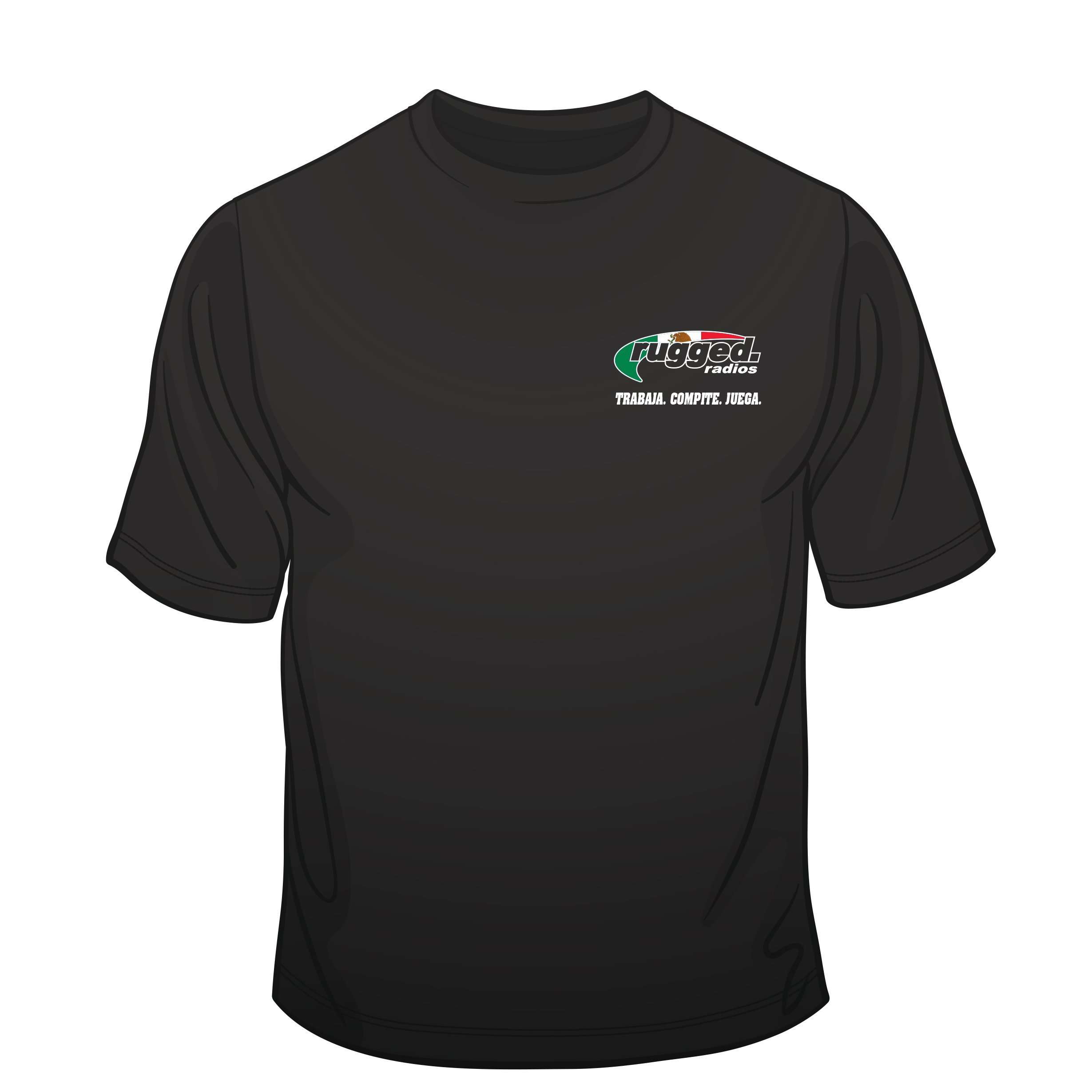 Rugged Radios MEXICAN FLAG T-Shirt - Black - Extra Large