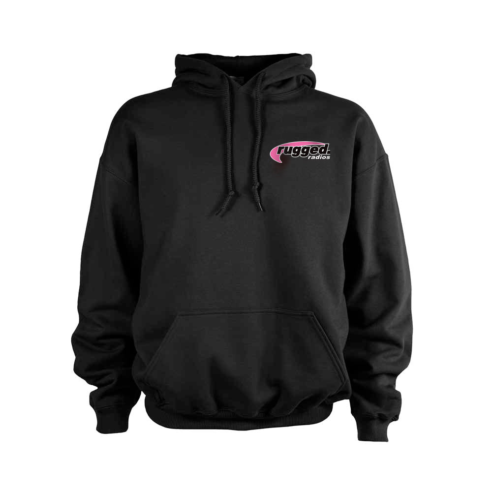 Rugged Radios PINK Pullover Hoodie - Black - SM