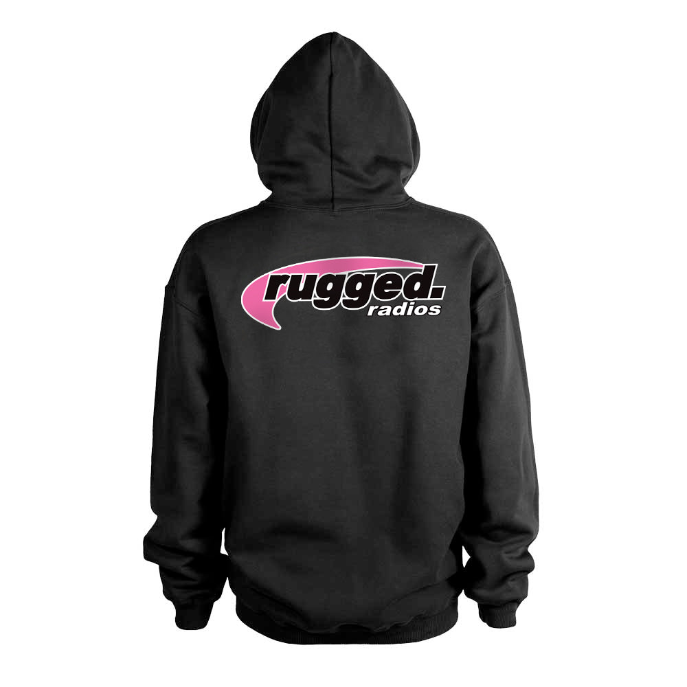 Rugged Radios PINK Pullover Hoodie - Black - SM