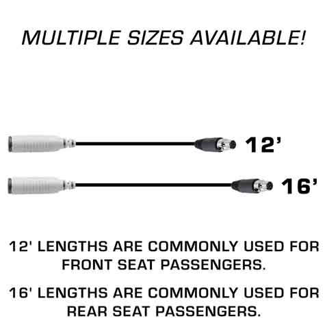 STX STEREO Straight Cable to Intercom (Select Length) - 2  Feet