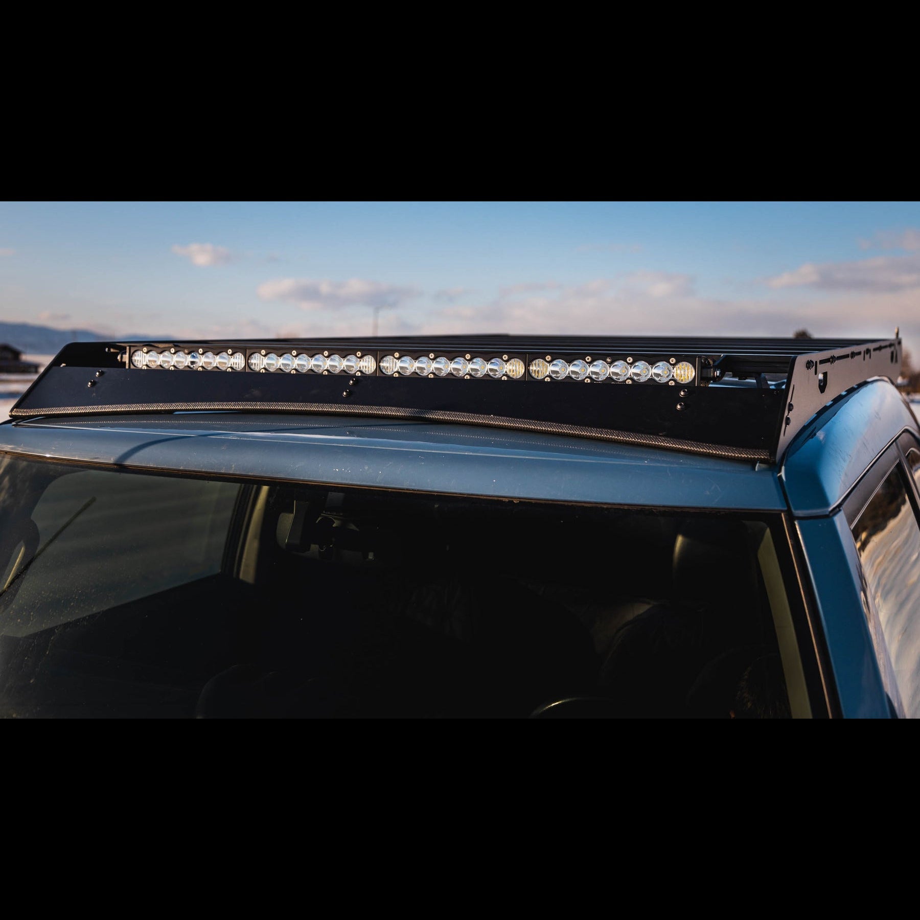Baja Designs S8 40" LED light bar mounted on a vehicle roof, providing enhanced visibility for offroad adventures.