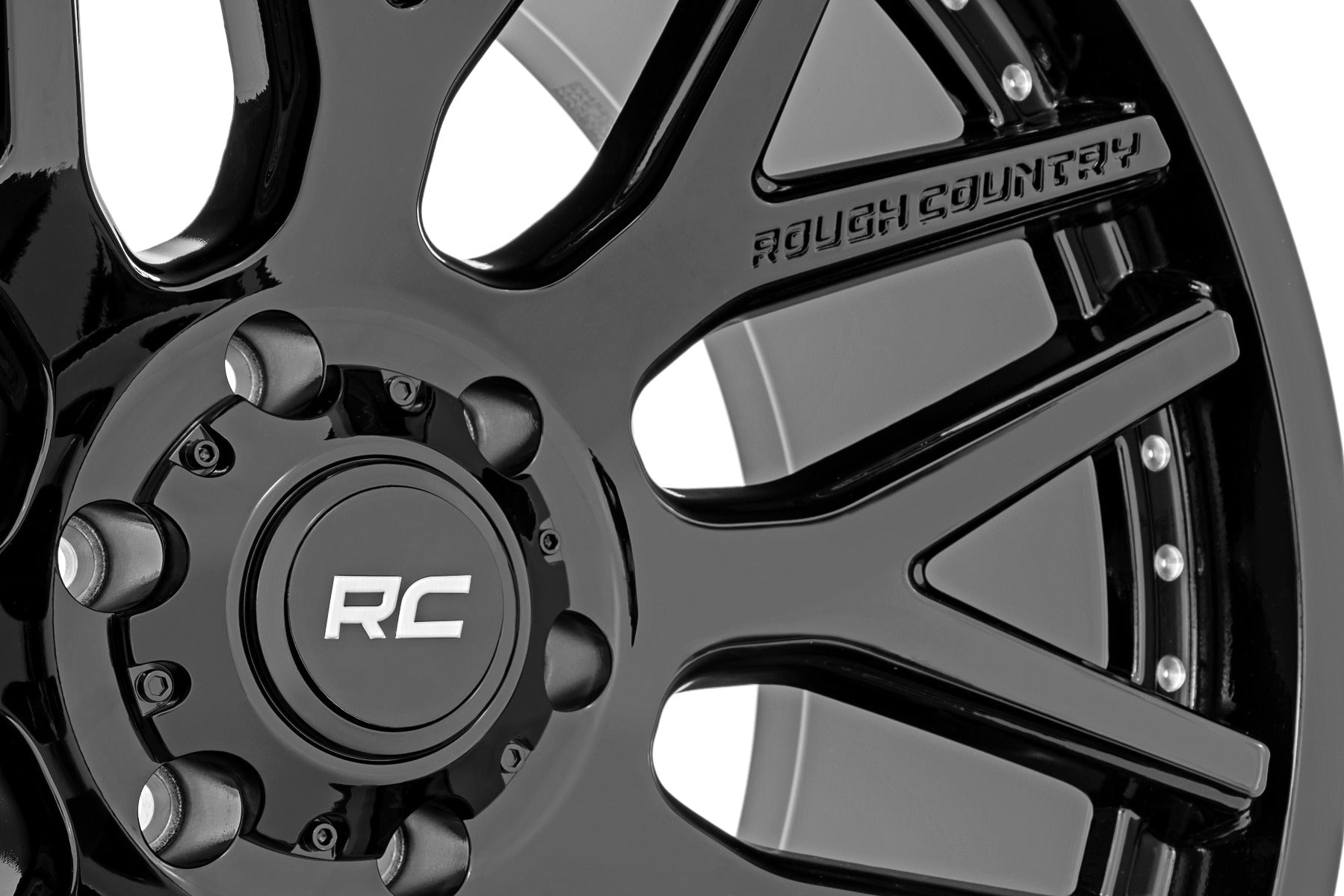 Rough Country 95 Series Wheel | One-Piece | Gloss Black | 20x10 | 5x4.5 | -19mm