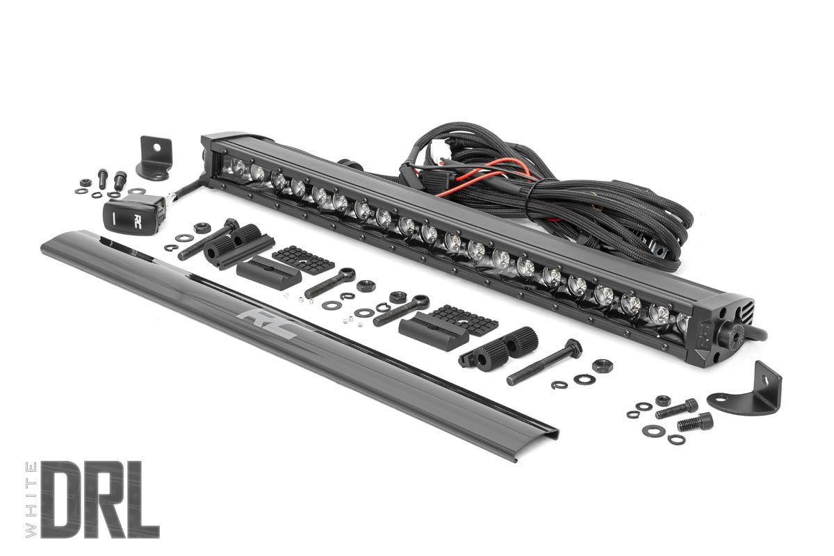 ROUGH COUNTRY 20-INCH CREE LED LIGHT BAR - (SINGLE ROW | BLACK SERIES W/ COOL WHITE DRL)