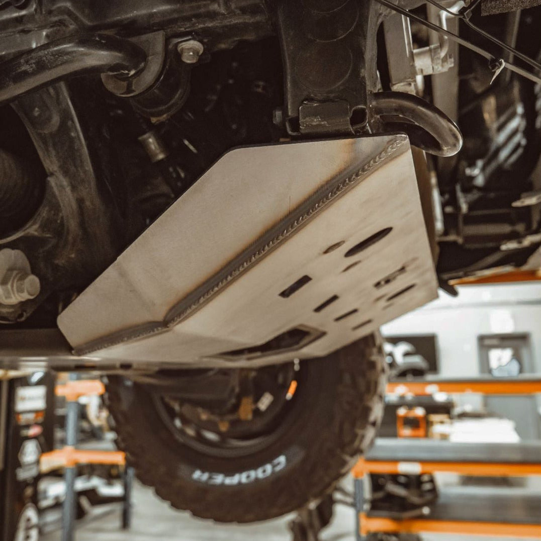 Durable front skid plate for 5th Gen 4Runner, designed for off-road protection and enhanced vehicle performance.