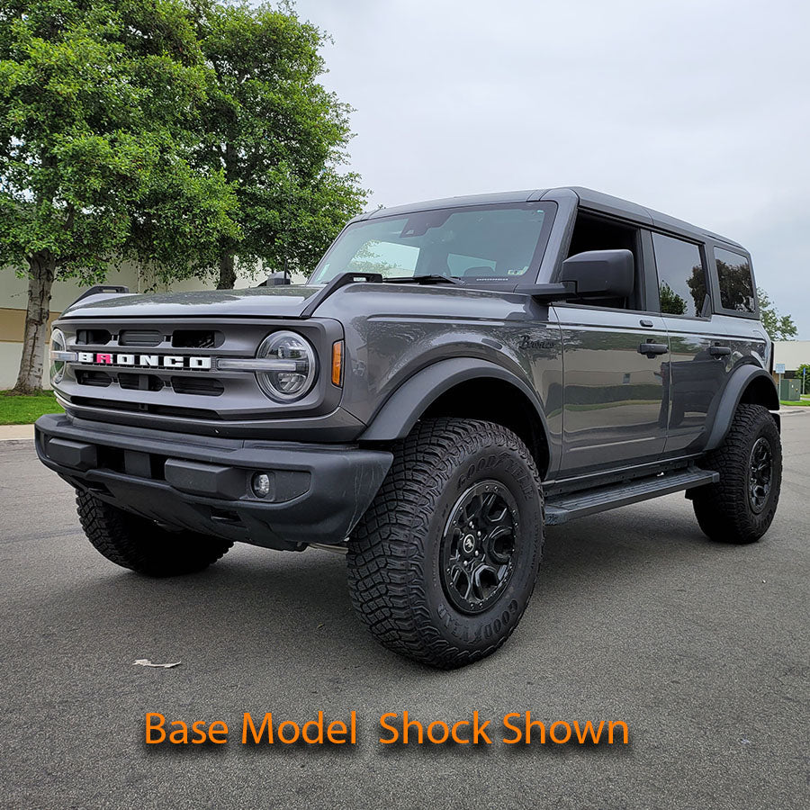 2021 Ford Bronco with coil spacers installed, showcasing enhanced suspension and offroad capability.