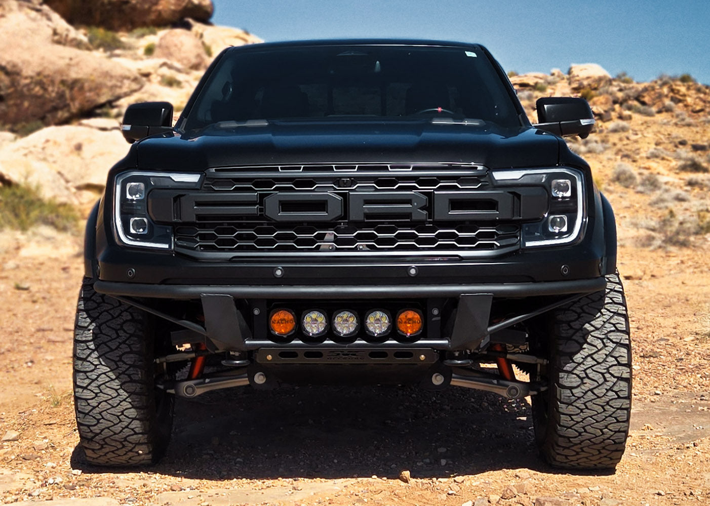 2024 Ranger Raptor Baja Flush Front Bumper showcasing a rugged design, perfect for off-road adventures and enhanced vehicle protection.