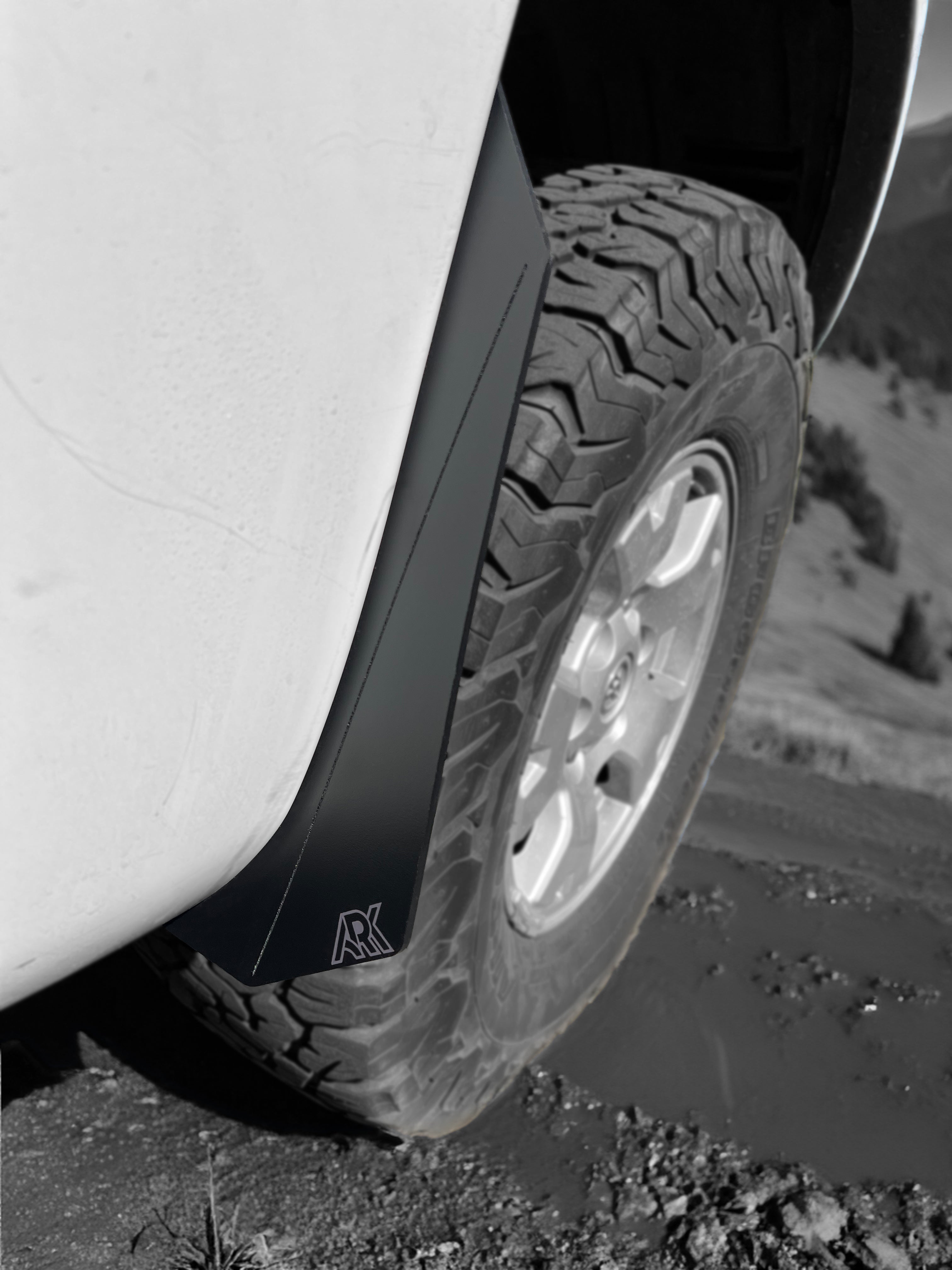 TriXpoly splash guards for 2005-2015 Toyota Tacoma, designed for offroad protection and durability.