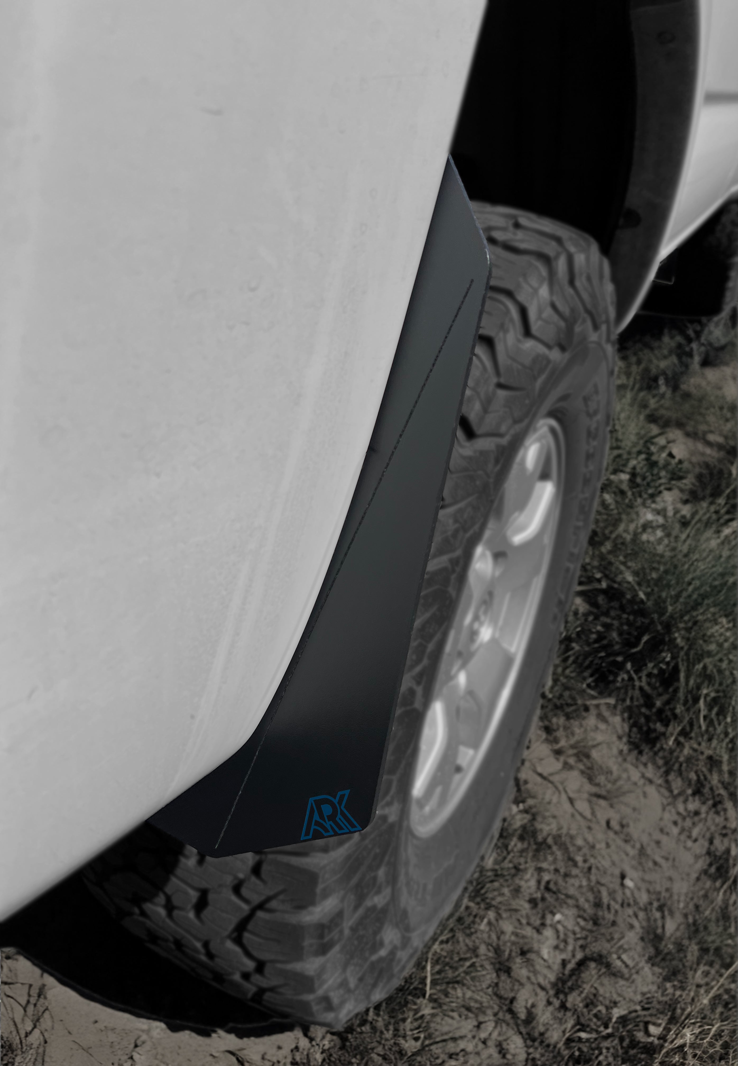 TriXpoly splash guards for 2005-2015 Toyota Tacoma, designed for durability and protection against mud and debris.