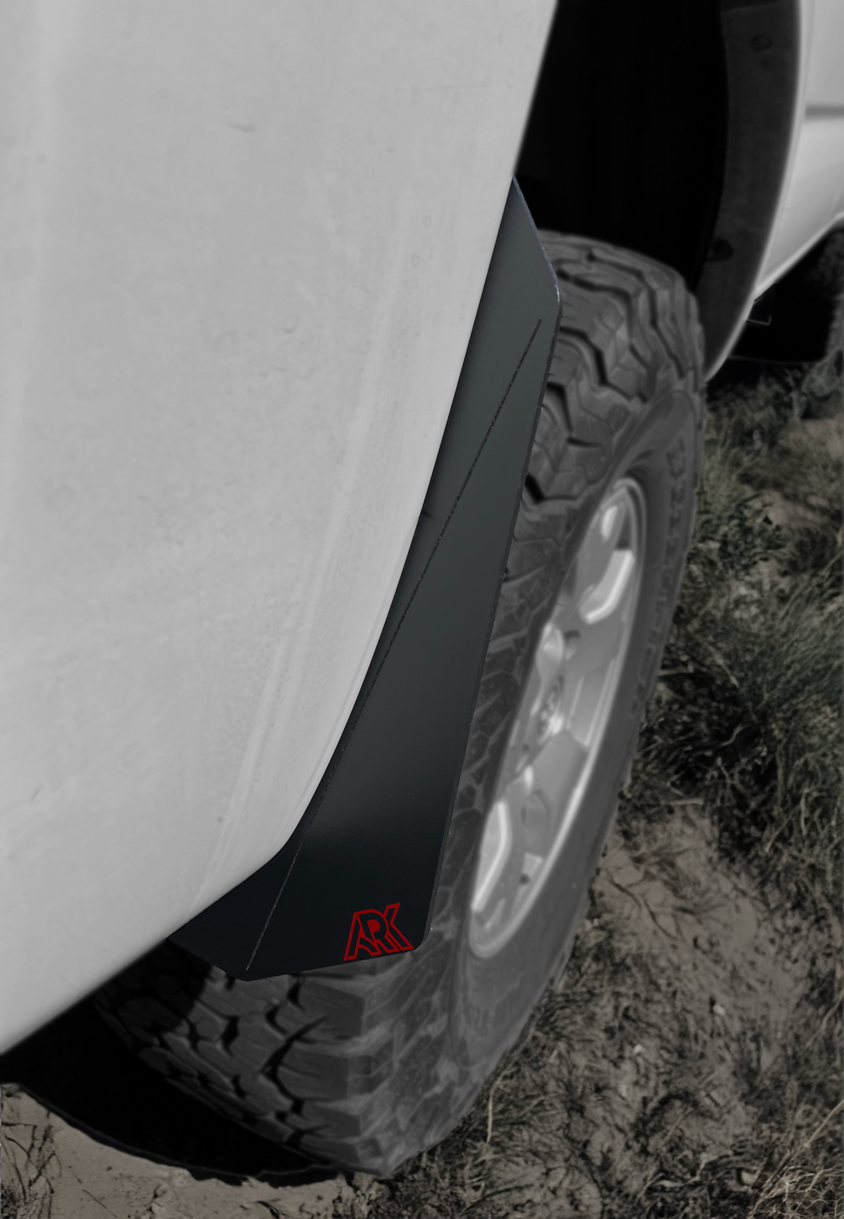 TriXpoly splash guards for 2005-2015 Toyota Tacoma, designed for durability and protection against mud and debris.