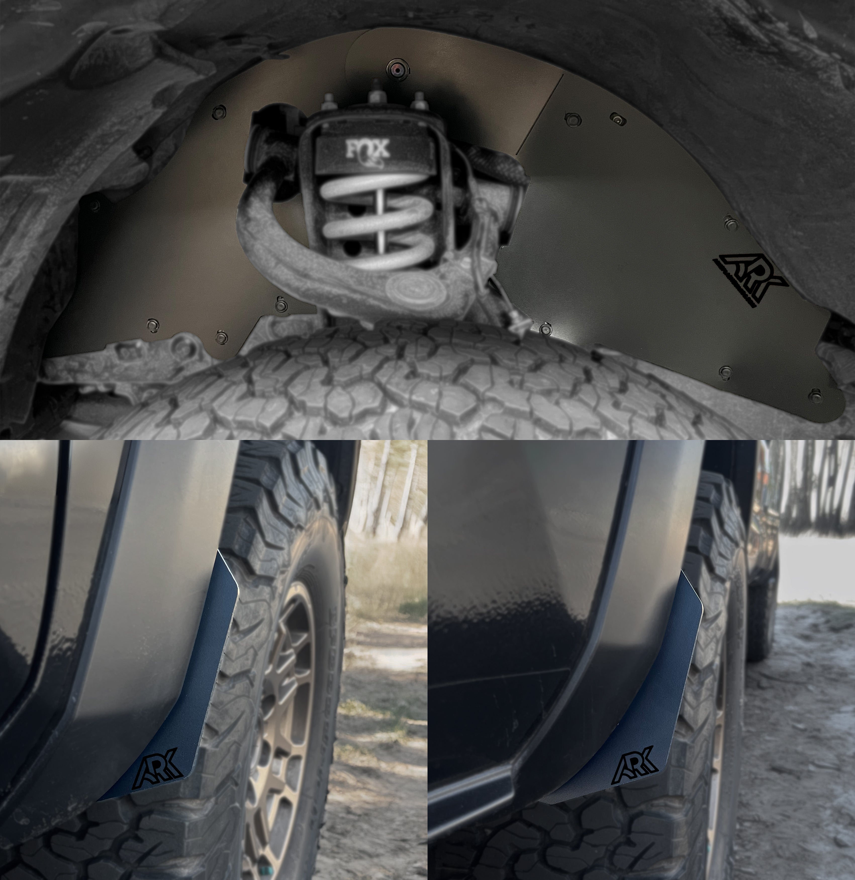 2016-2023 Toyota Tacoma TriXpoly bundle featuring durable underbody protection and stylish fender flares for offroad performance.
