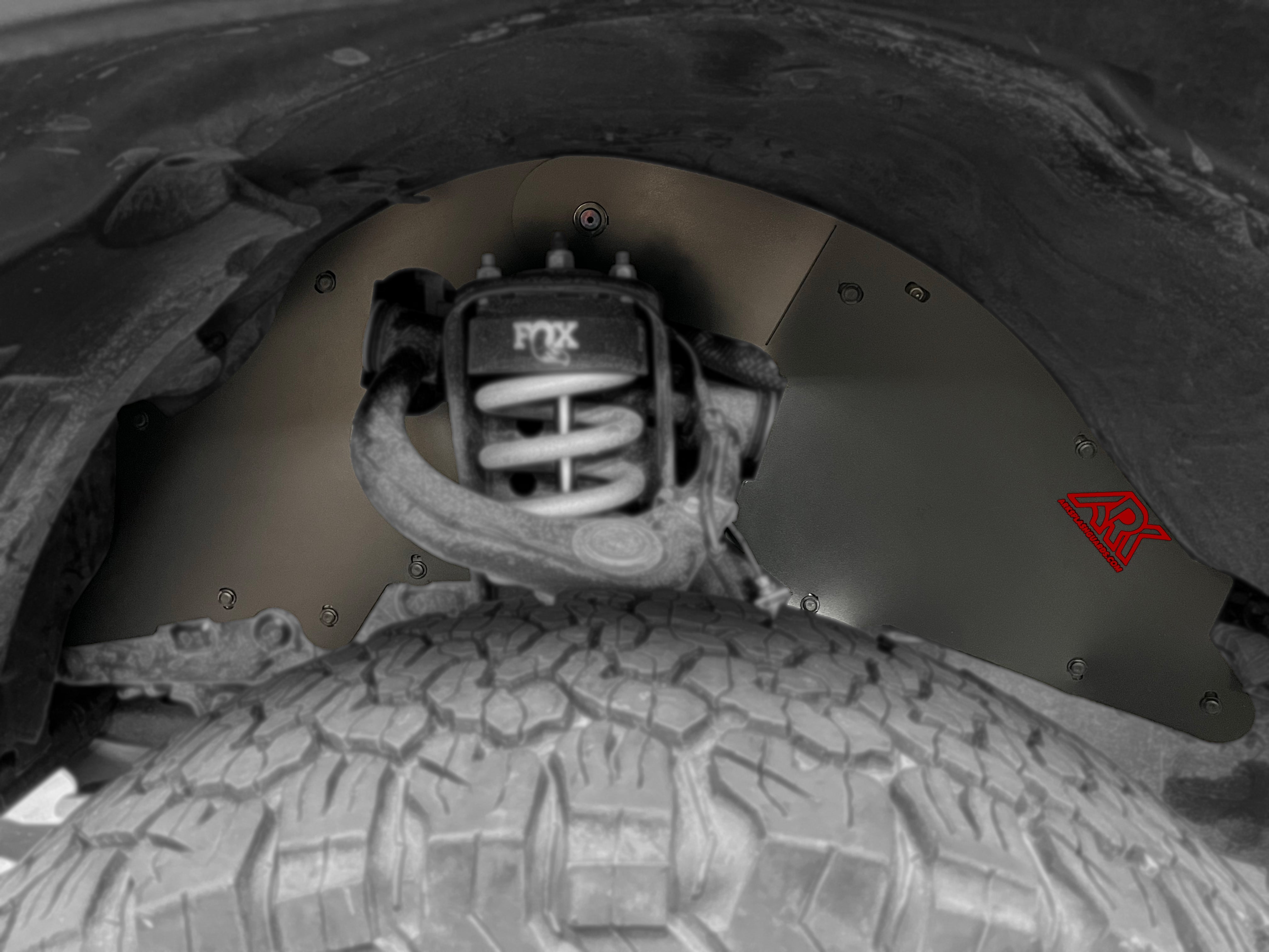 TriXpoly splash guards and mudflaps for 2016-2023 Toyota Tacoma, designed for durability and protection against mud and debris.