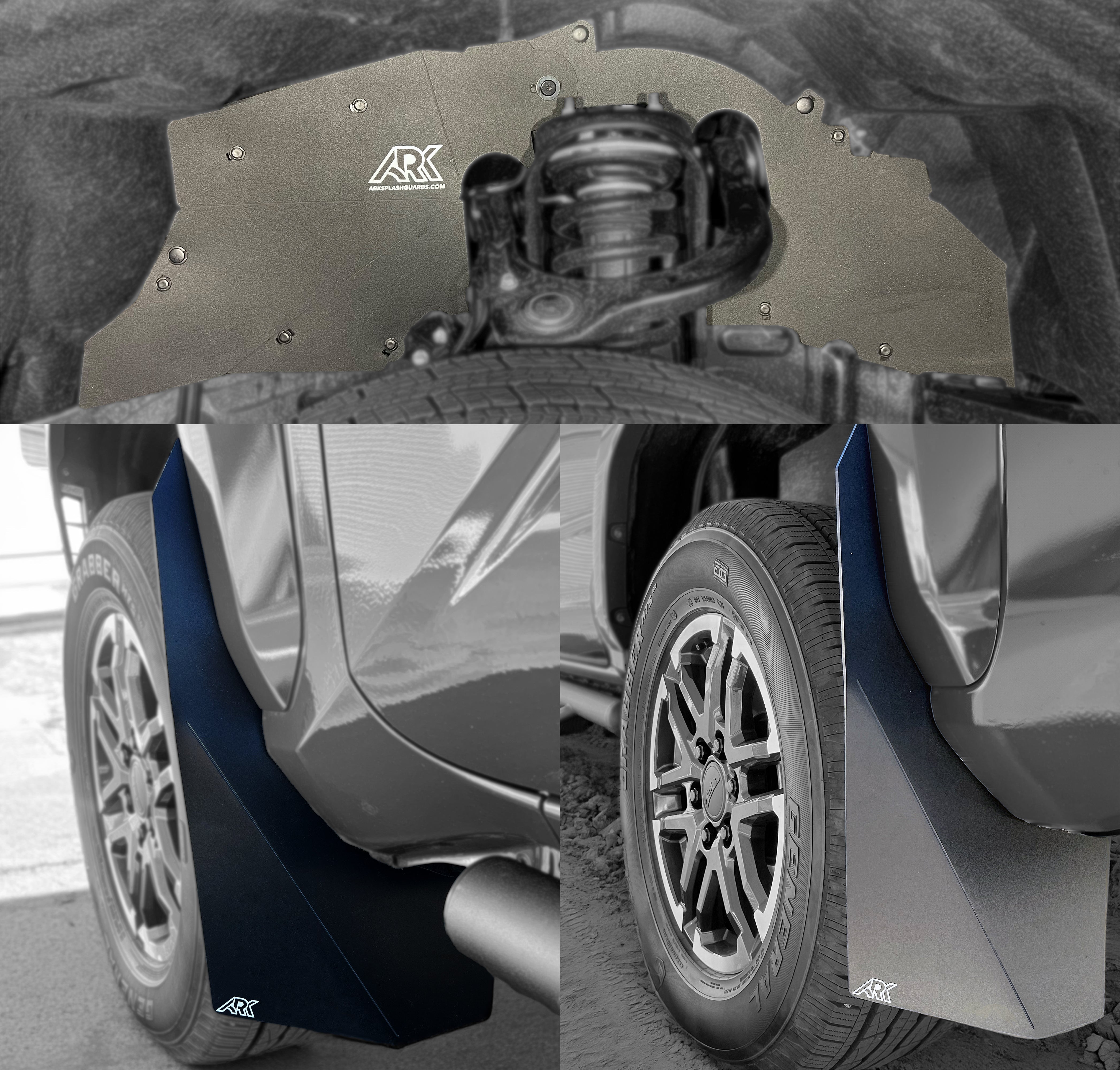 2024+ Toyota Tacoma TriXpoly splash guards and mudflaps designed for enhanced protection and durability.