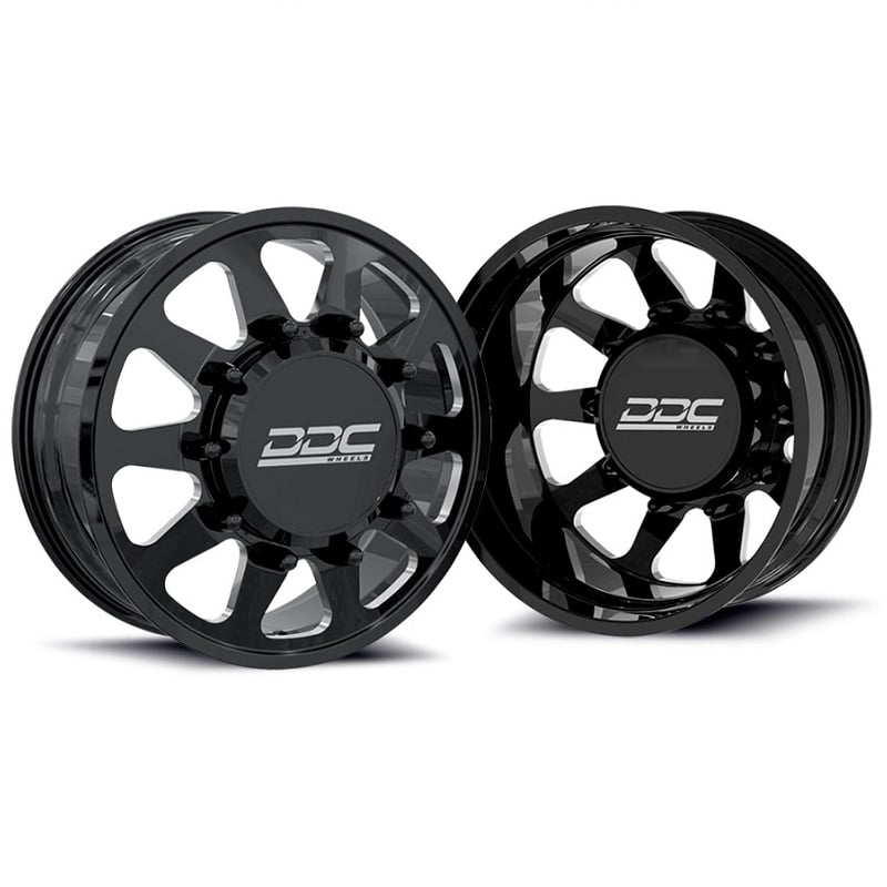 DDC Wheels Forged Black/Milled Mesh 20"x8.25" Wheel Set 94-18 Ram 3500 | 92-10 GM 3500 Dually