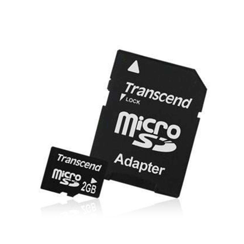 2 GB Micro SD card with adapter, ideal for expanding storage in devices like cameras and smartphones.