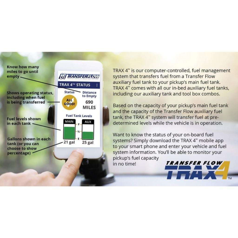 Transfer Flow 100 Gallon In-Bed Auxiliary Diesel Fuel Tank System - TRAX 4 Model 0800116758