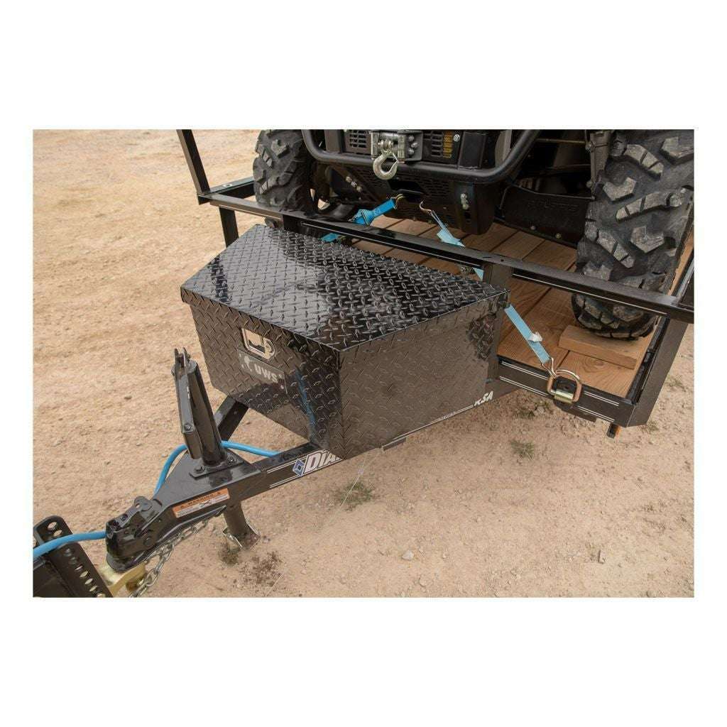 UWS Gloss Black Aluminum 34" Trailer Tongue Box with Low Profile Model TBV-34-LP-BLK