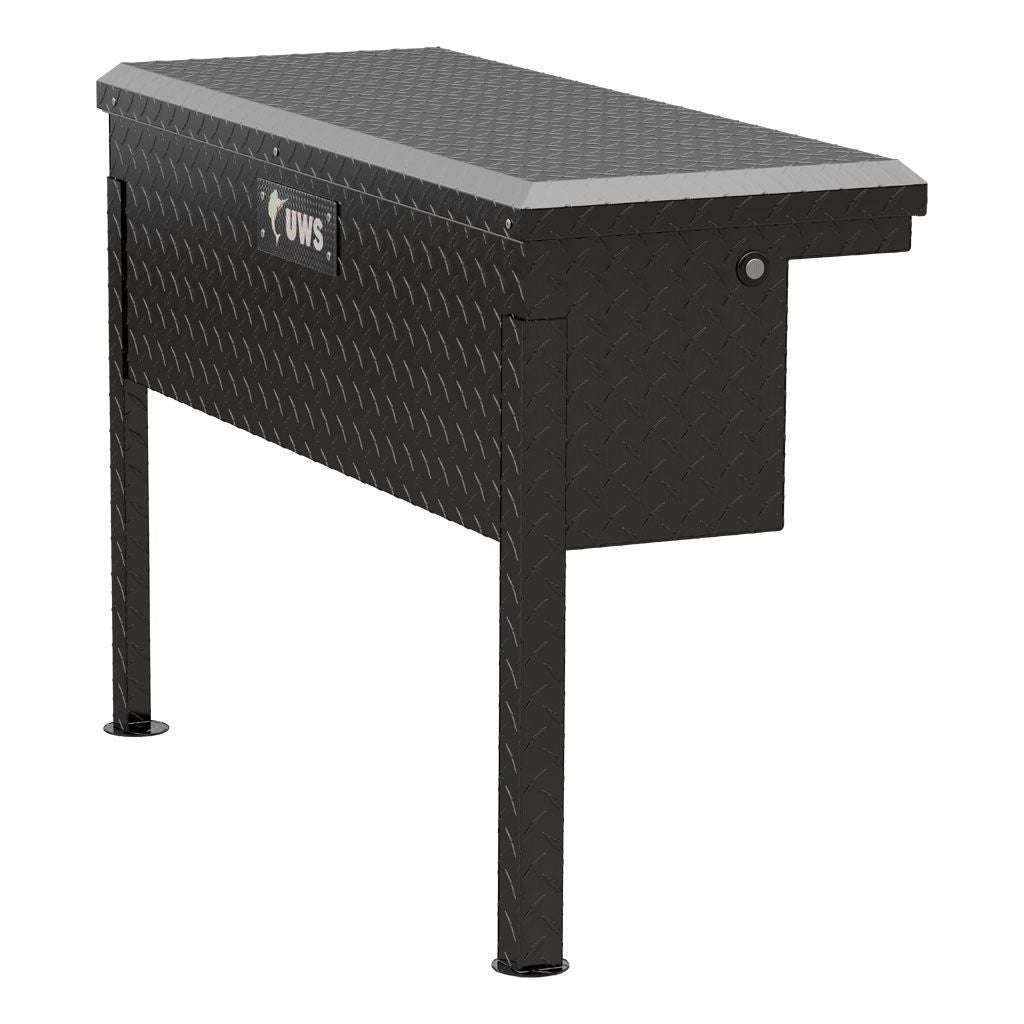 UWS Gloss Black Aluminum 36" Truck Side Tool  Box - Low Profile Model TBSM-36-LP-BLK