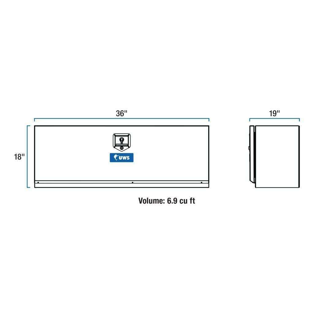 UWS Bright Aluminum 36" Single-Door Underbody Tool Box Model TBUB-36