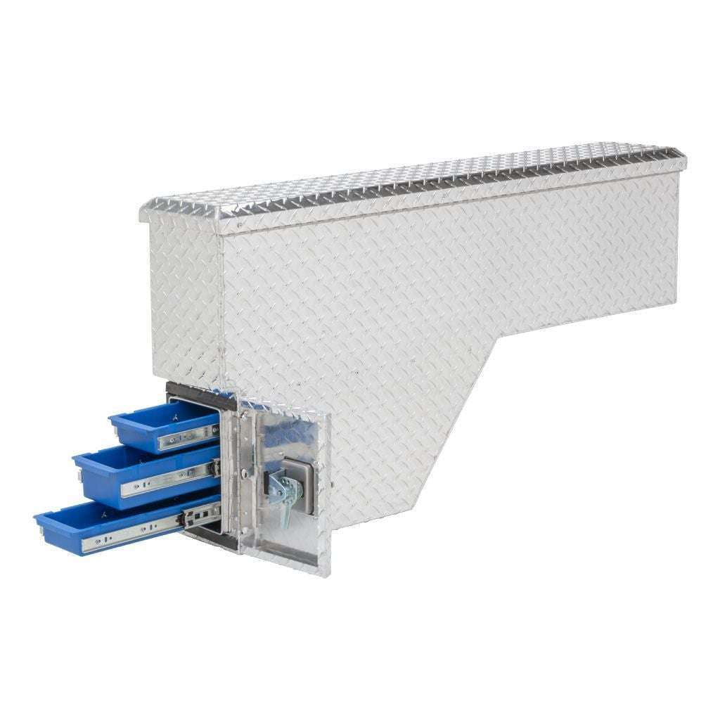 UWS Bright Aluminum 48" Driver-Side Wheel Well Tool Box Model FW-48-DS-D