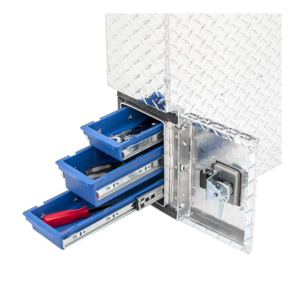 UWS Bright Aluminum 48" Driver-Side Wheel Well Tool Box Model FW-48-DS-D