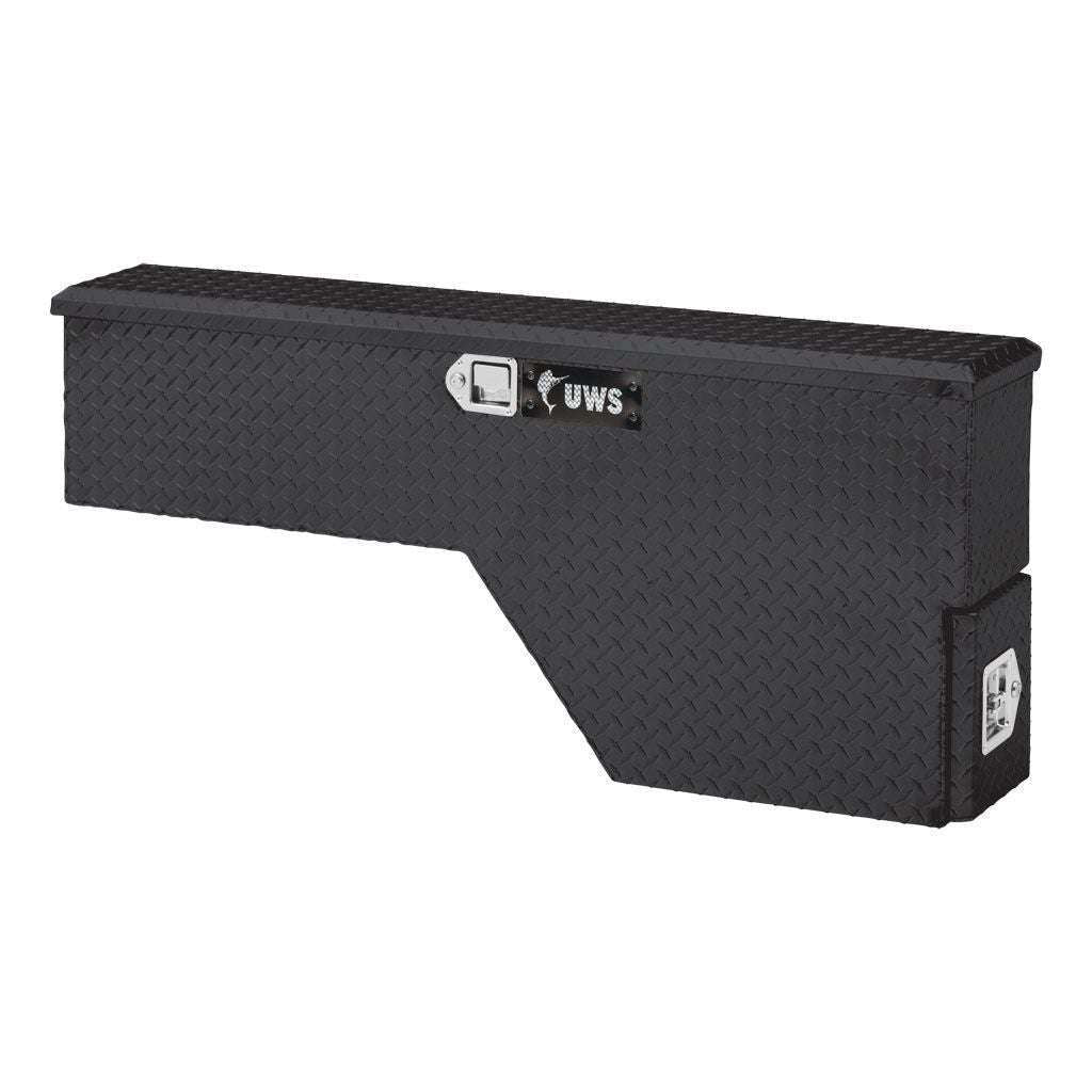 UWS Gloss Black Aluminum 48" Driver-Side Wheel Well Tool Box Model FW-48-DS-D-BLK