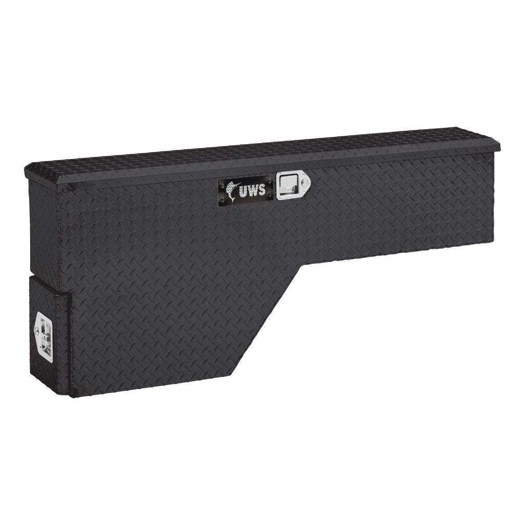 UWS Gloss Black Aluminum 48" Passenger Wheel Well Tool Box Model FW-48-DS-P-BLK